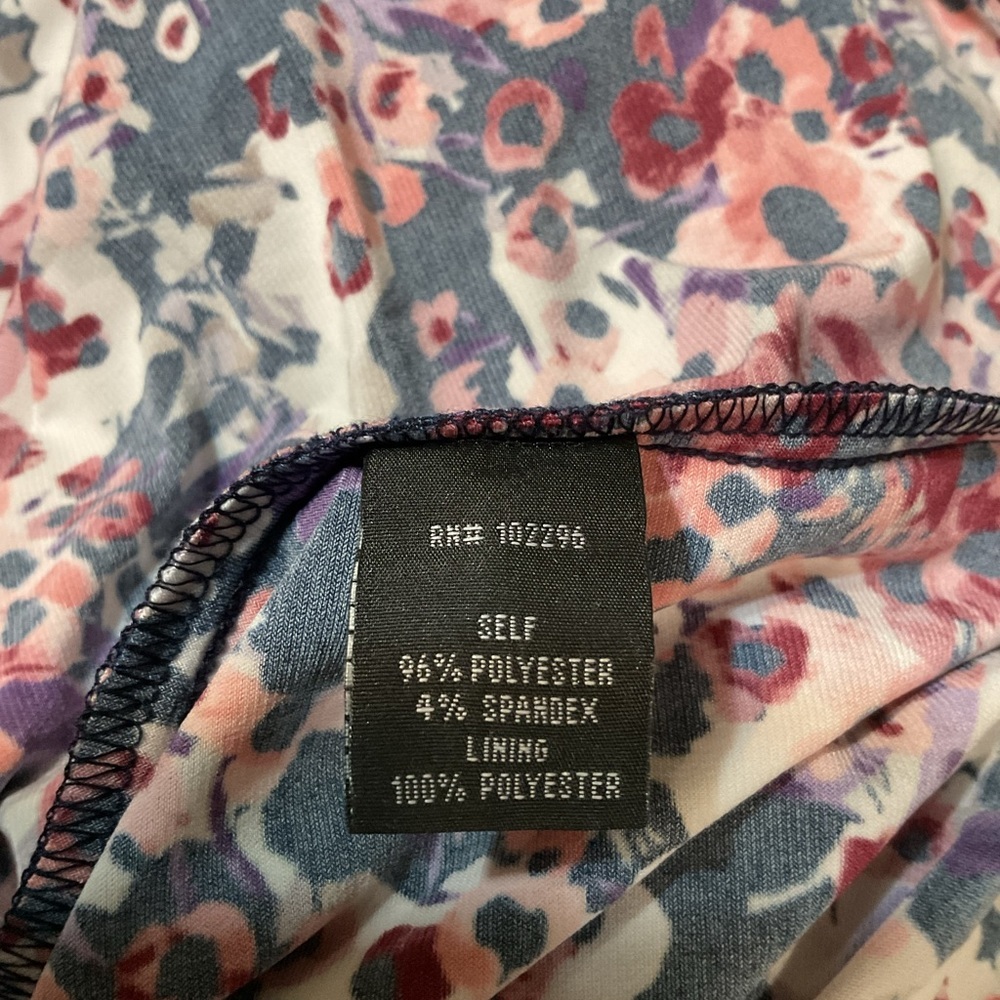 Connected Apparel Pink Black & White Floral Print Faux Wrap Dress - Picture 8 of 8